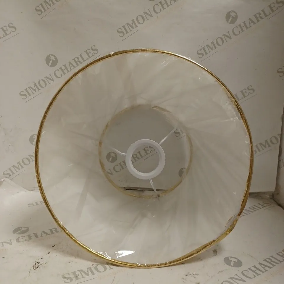 SEALED CREAM SHADE WITH GOLD EDGES. 