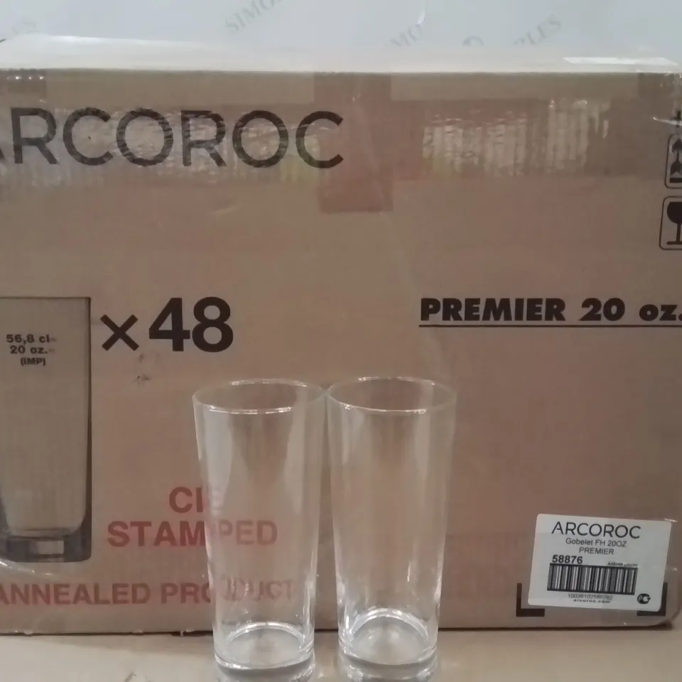 BOXED ARCOROC PREMIUM 20OZ HI BALL GLASSES APPROXIMATELY 48