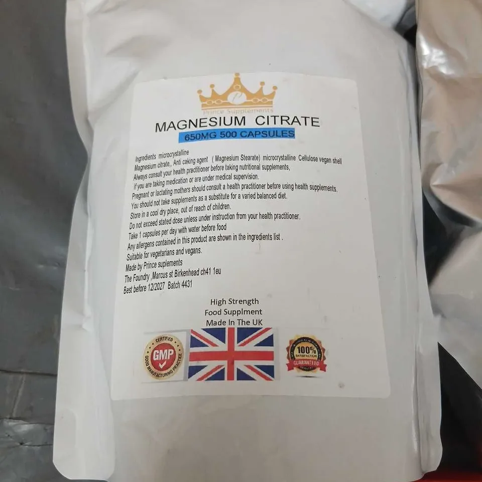 FIVE ASSORTED DIETARY SUPPLEMENTS: MAGNESIUM CITRATE 650MG CAPSULES, BERBERINE 1100MG TABLETS, JEČMEN GREEN WAYS ORIGINAL, HEART SUPPORT VEGAN TABLETS, NOBLE COLLAGEN TYPE II