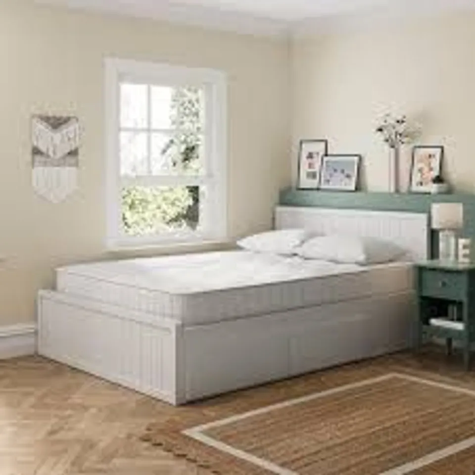 BOXED ADRIAN STORAGE BED, 4'6" DOUBLE - WHITE (2 BOXES)