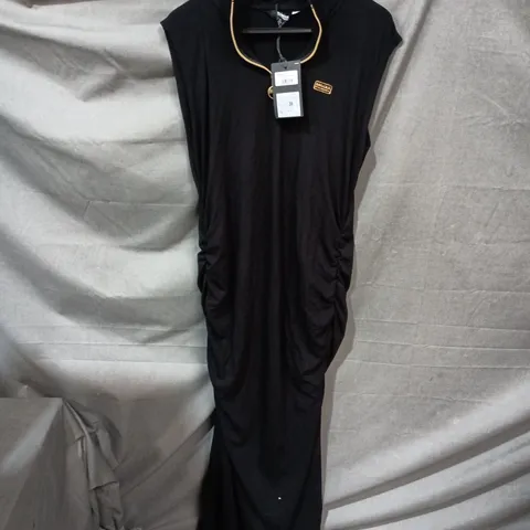 BARBOUR INTERNATIONAL HAVANA MIDI DRESS – BLACK, UK 16