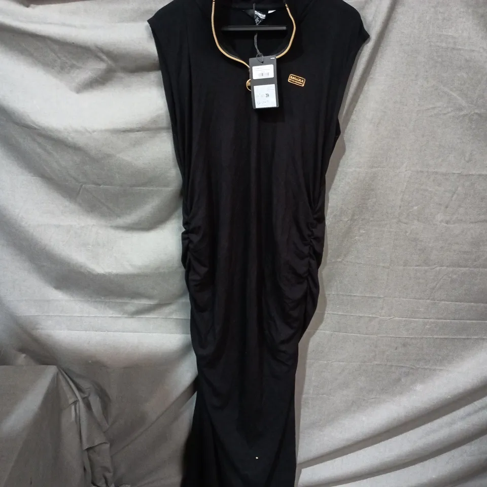 BARBOUR INTERNATIONAL HAVANA MIDI DRESS – BLACK, UK 16