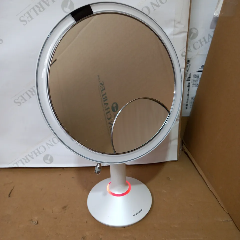 SIMPLEHUMAN SENSOR MIRROR TRIO WITH TOUCH CONTROL BRIGHTNESS- WHITE STAINLESS STEEL