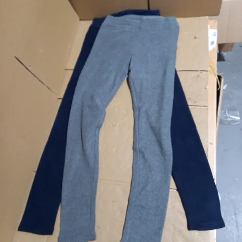 CUDDL DUDS 2-PACK FLEECEWEAR LEGGINGS NAVY/GREY UK M
