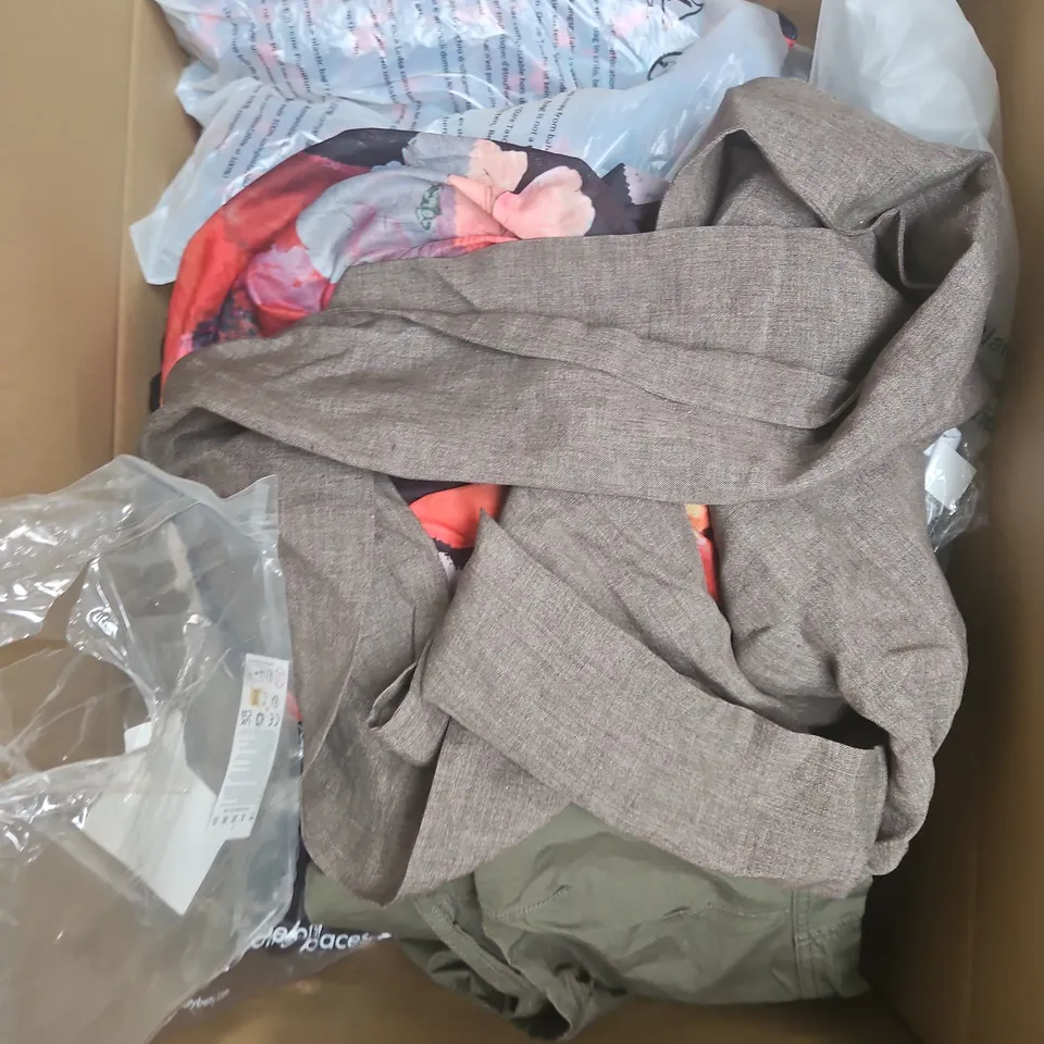 APPROXIMATELY 25 ASSORTED CLOTHING PRODUCTS IN VARIOUS STYLES & SIZES