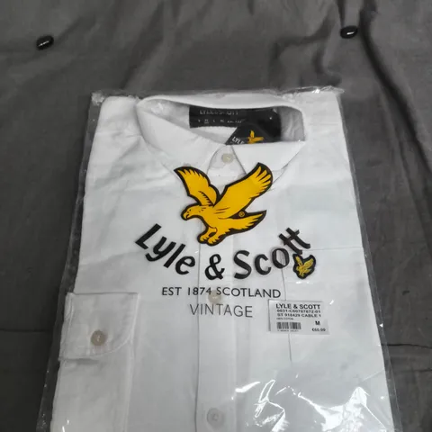 LYLE & SCOTT VINTAGE WHITE SHIRT – MEN'S, SIZE M