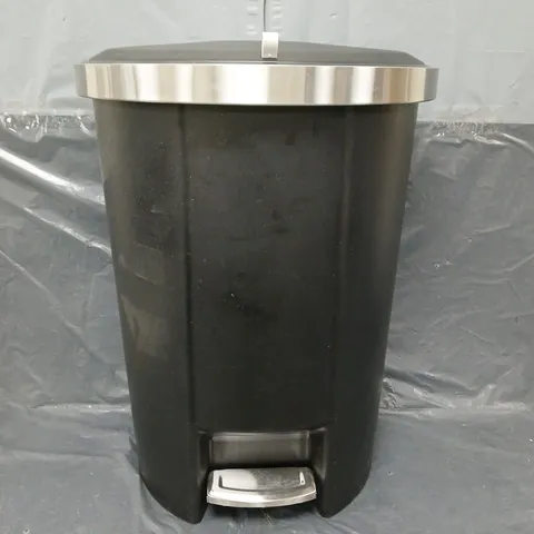 ADDIS MODE 50LTR SEMI D SHAPE PLASTIC PEDAL BIN - BLACK - COLLECTION ONLY
