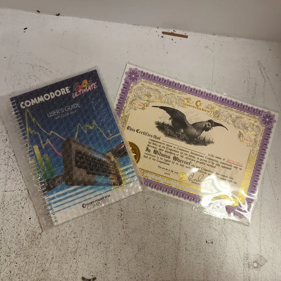 COMMODORE 64 ULTIMATE FOUNDERS EDITION BUNDLE – KEYBOARD, 12V ADAPTOR, I REBOOTED T‑SHIRT, CERTIFICATE & ACCESSORIES