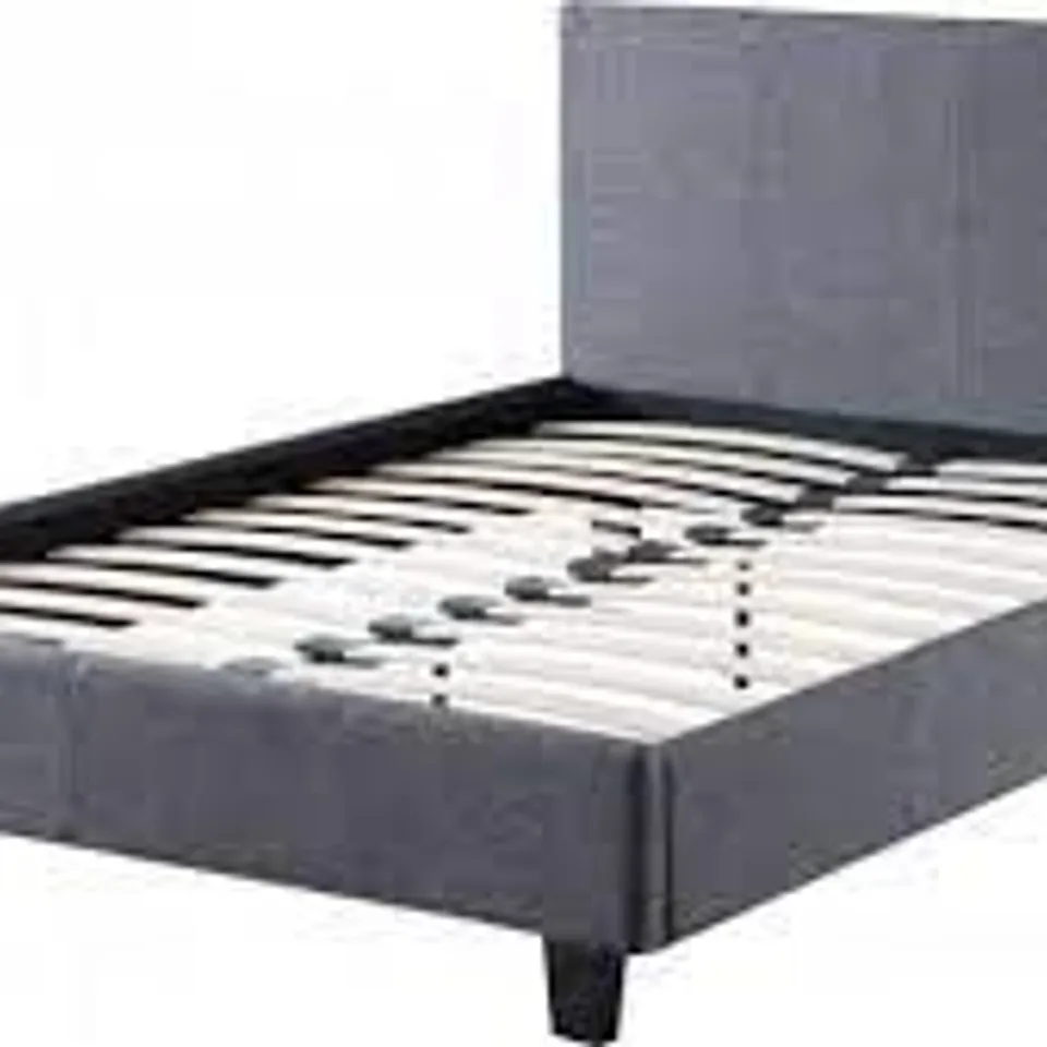 BOXED 4' FABRIC BED FRAME MEDIUM GREY