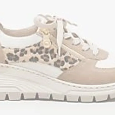 RIEKER WEDGE PANEL PRINT TRAINER BROWN SIZE 5