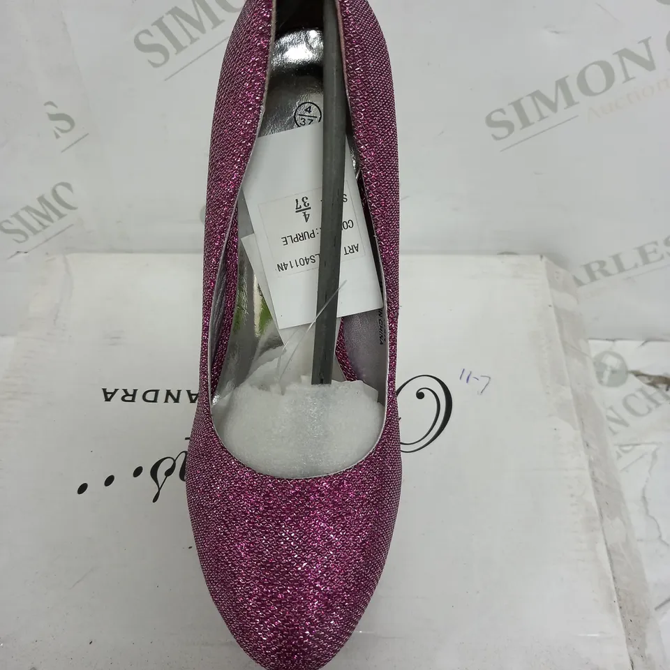 PURPLE SPARKLE STILLETTO SIZE 4