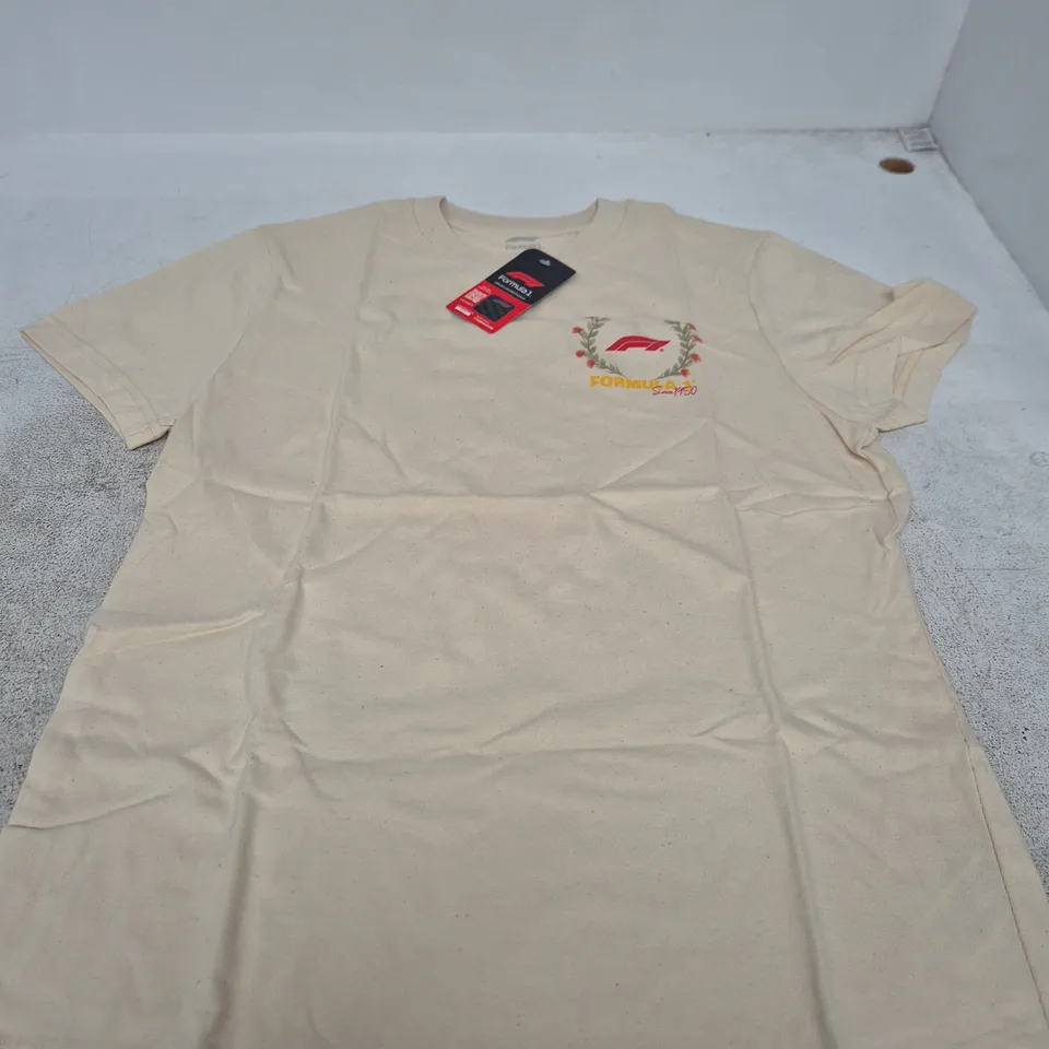 FORMULA 1 OFFICIAL LICENSED T-SHIRT – BEIGE - S