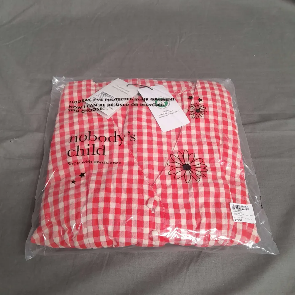 SEALED NOBODYS CHILD ALEXIS MIDI DRESS RED GINGHAM - UK 10