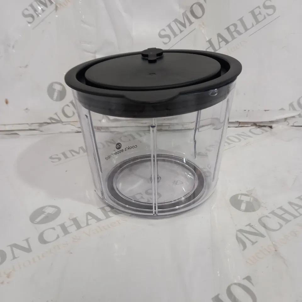 BOXED COOKS ESSENTIALS 5 BLADE PRESS CHOPPER WITH STORAGE LID - BLACK