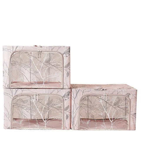 PERIEA SET OF 3 CLASSIC STORAGE BOXES WITH PRINTED WINDOWS