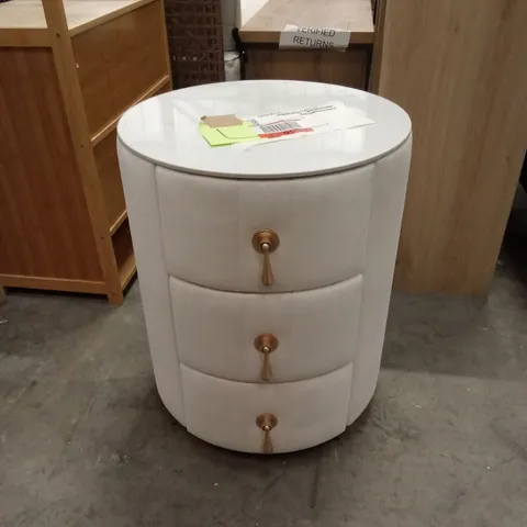 DESIGNER 3 DRAWER BEDSIDE TABLE