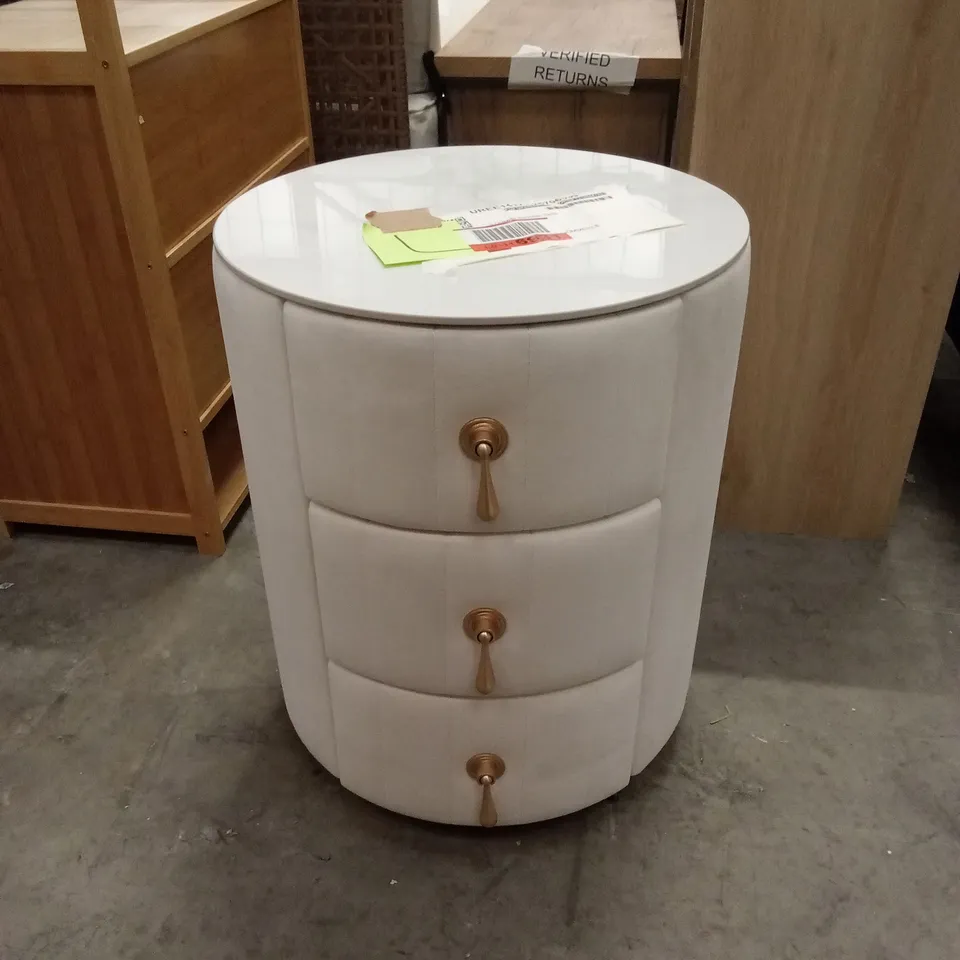 DESIGNER 3 DRAWER BEDSIDE TABLE