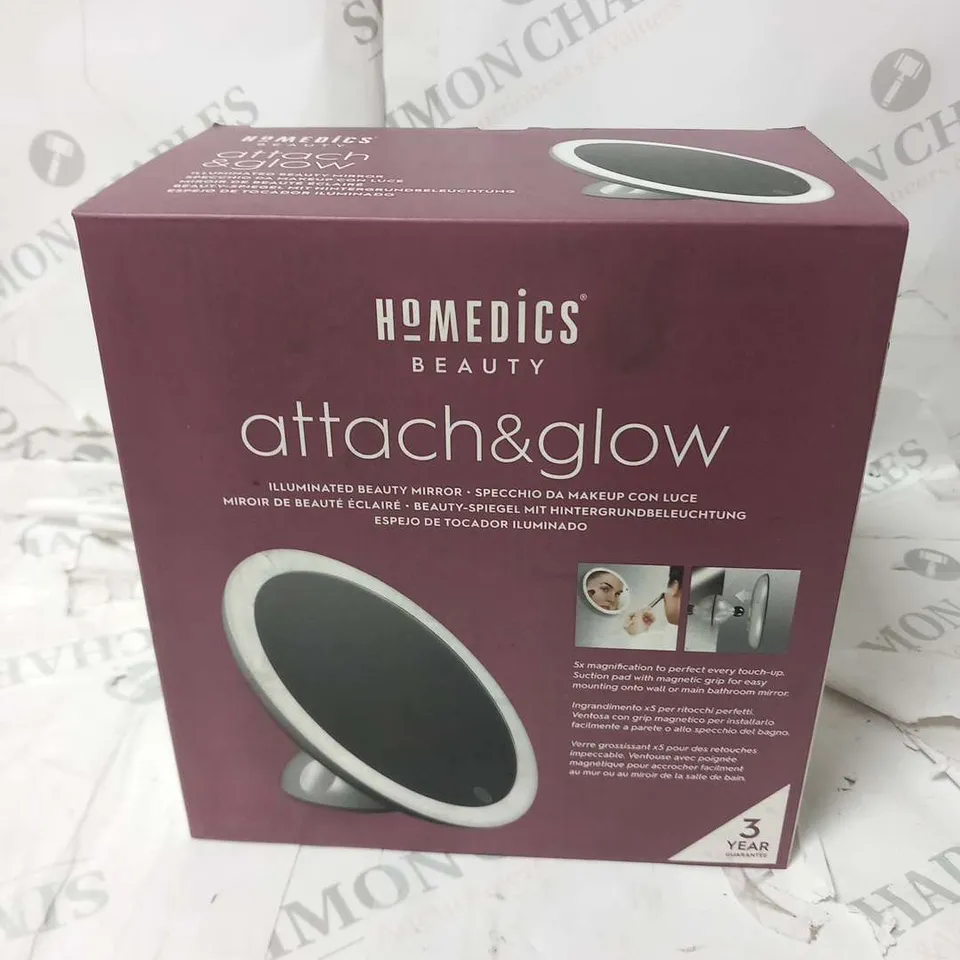 BOXED HOMEDICS ATTACH & GLOW RECHARGABLE LED MIRROR MIR-SR821-EU