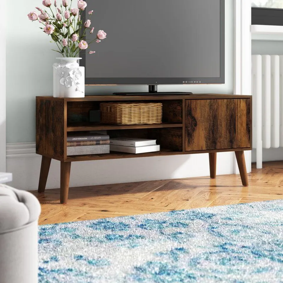 BOXED BLISS BROWN TV STAND FOR TV'S UP TO 43"