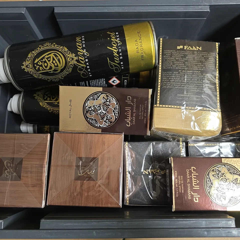 APPROXIMATELY 12 ASSORTED BOXED FRAGRANCES TO INCLUDE ROYAL DAAR AL SHABAAB EAU DE PARFUM, THANAGHUM KHAMRAH, AMEERAT AL ARAB, ETC - COLLECTION ONLY