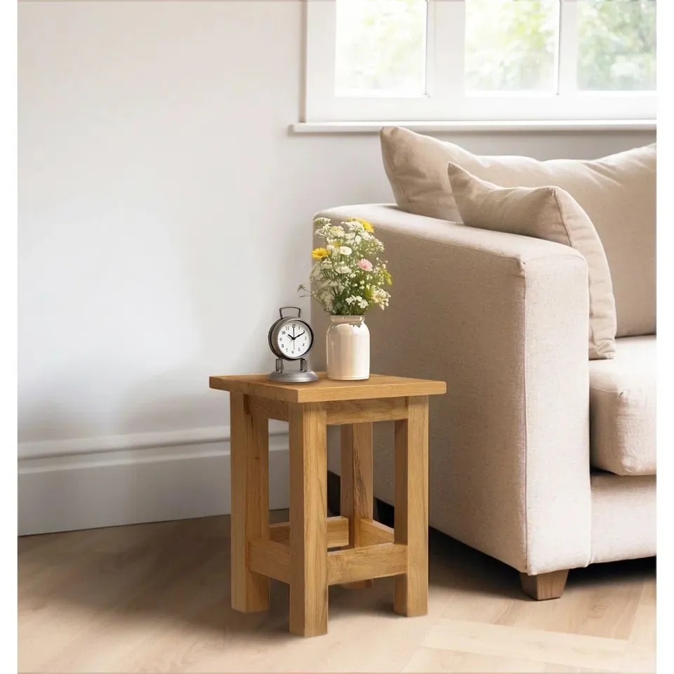 BOXED FRAZIER COMPACT SIDE TABLE NATURAL OAK