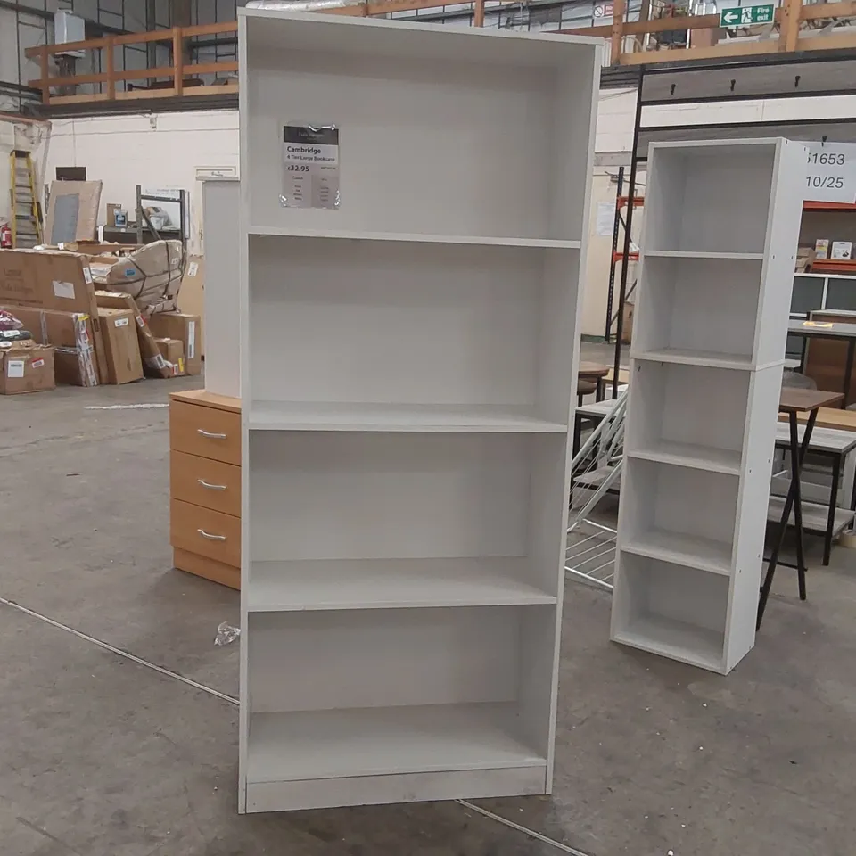 CAMBRIDGE 4 TIER LARGE BOOKCASE - WHITE 