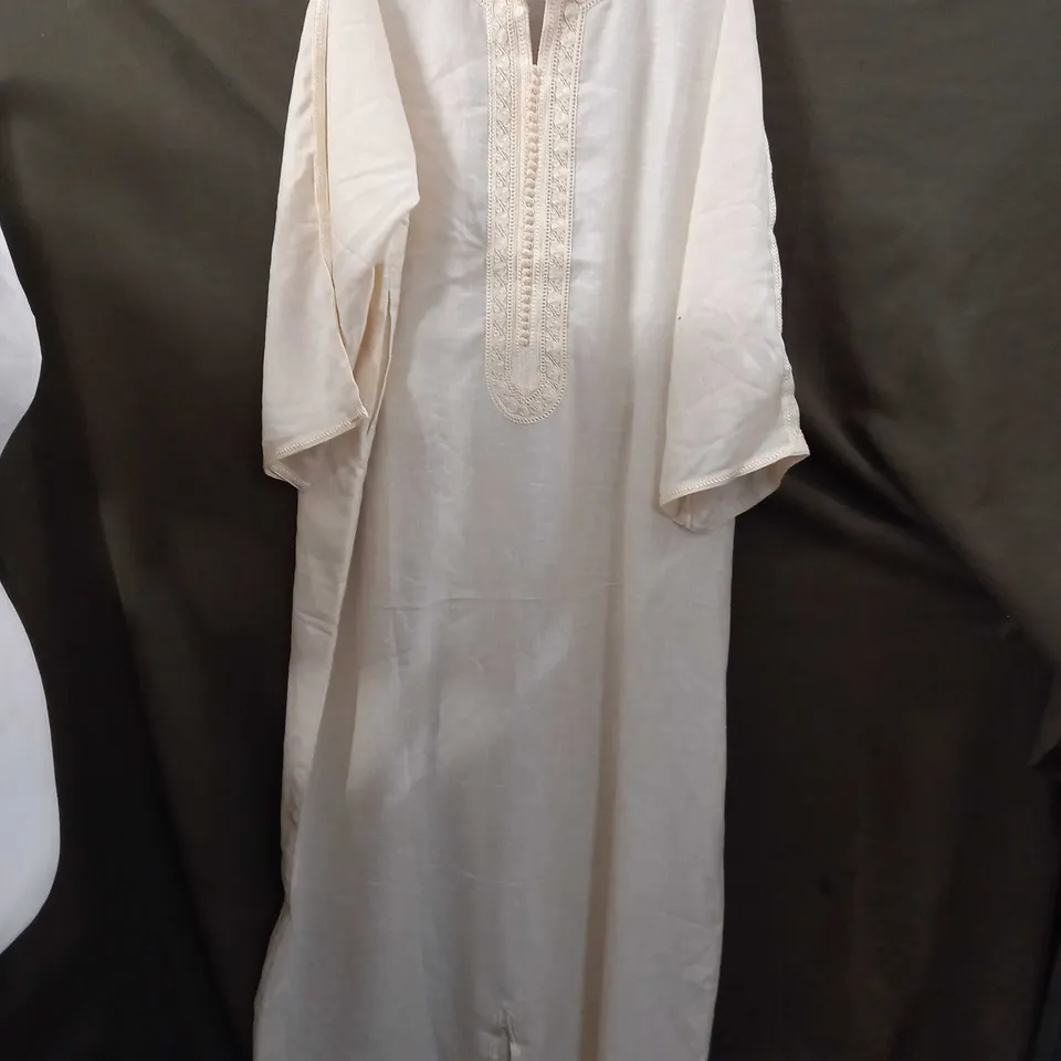 DESIGNER THIN SHIRT DRESS IN CREAM - SIZE UNKNOWN
