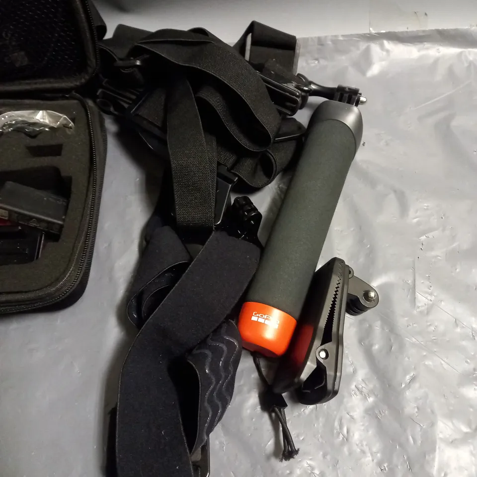 GO PRO CAMERA WITH ACCESSORIES MODEL NUMBER AADBD-001