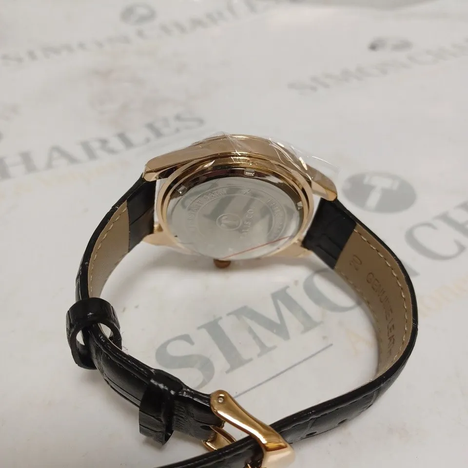 MENS TALIS CO 7120 CHRONOGRAPH WATCH – MOON PHASE MOVEMENT – GENUINE LEATHER STRAP 