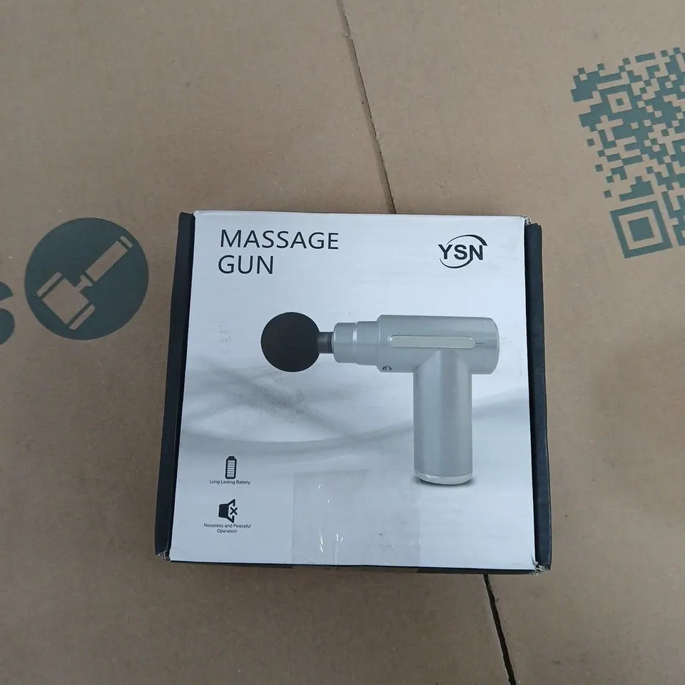 YSN Massage Gun – Handheld Muscle Massager, Grey with Gold Accents