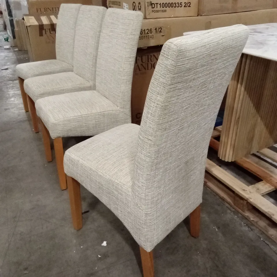 SET OF 4 QUALITY DESIGNER HIGH BACKED DINING CHAIRS