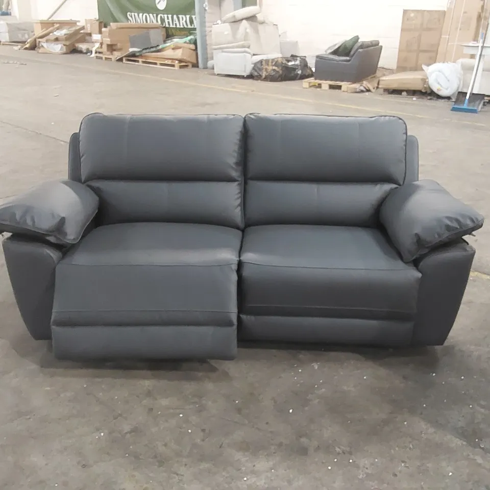 QUALITY DESIGNER SEVILLE 3 SEATER RECLINER SOFA, GREY PREMIUM FAUX LEATHER