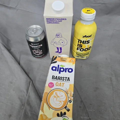 APPROXIMATELY 10 ASSORTED DRINK PRODUCTS TO INCLUDE ALPRO OAT, YFOOD, MINOR FIGURES OAT MILK ETC 