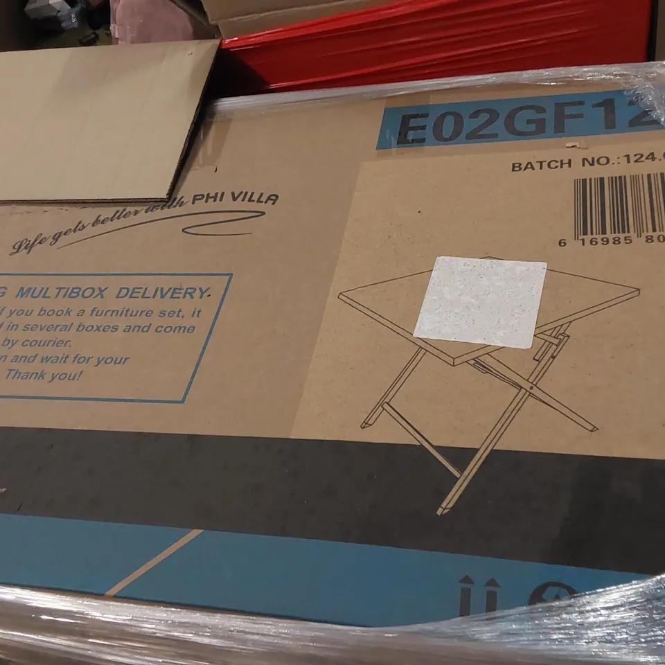 PALLET TO CONTAIN APPROX 14 X BEST VILLA 60cm X 50cm FOLDING METAL COFFEE TABLES 