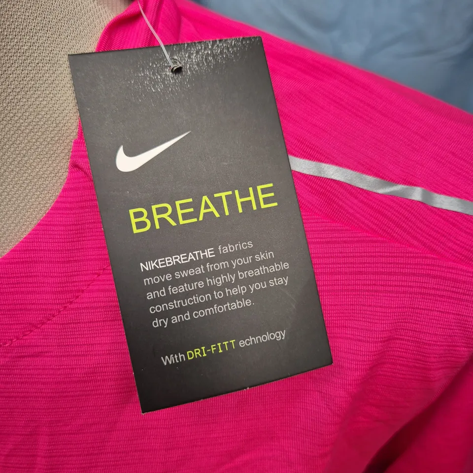 NIKE DRI-FIT BREATHE MEN'S T-SHIRT - PINK, UK M (M)