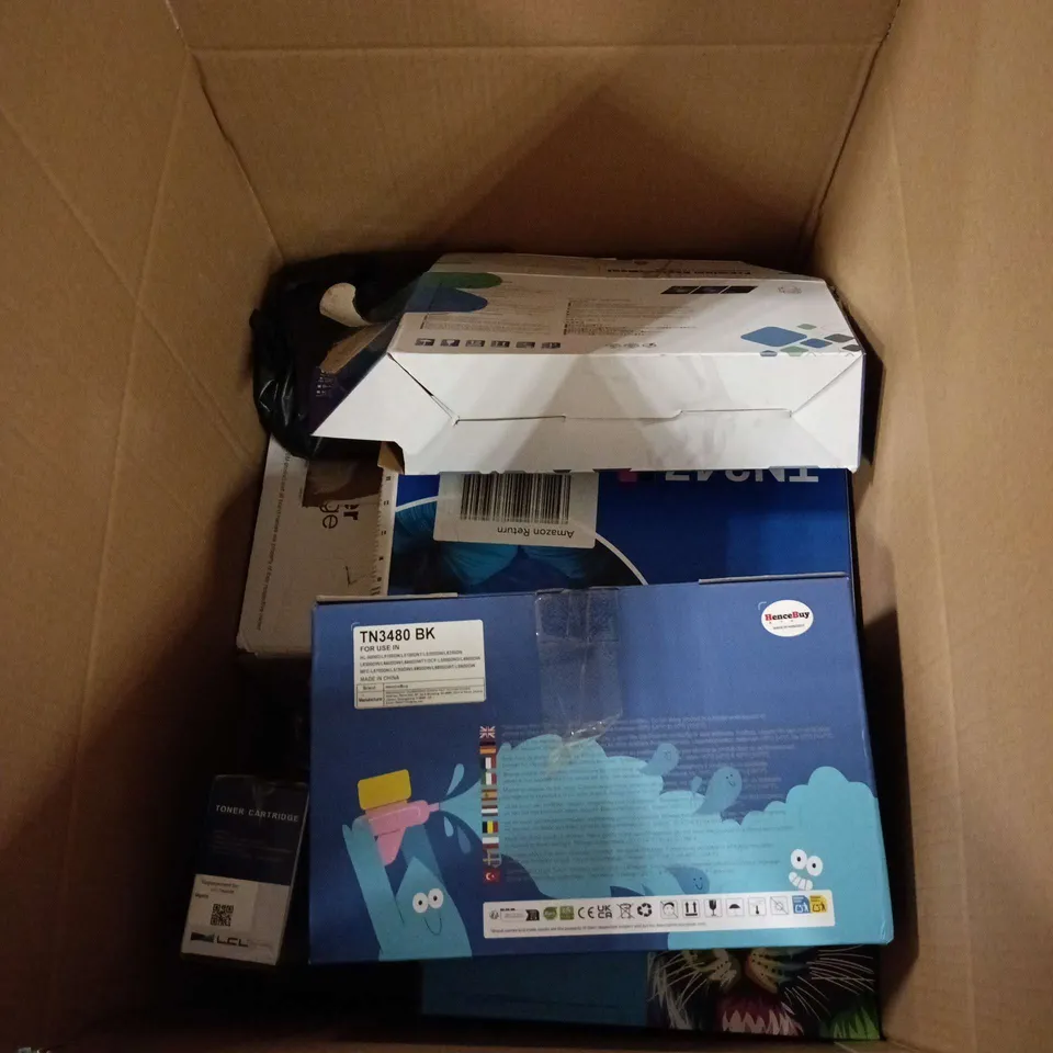 BOX OF APPROXIMATELY 8 ASSORTED TONER AND PRINTER CARTRIDGES