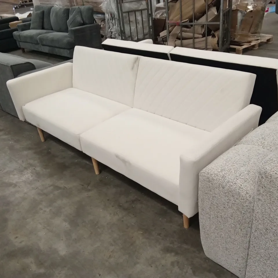 DESIGNER 3 SEATER VELVET UPHOLSTERED SOFA BED