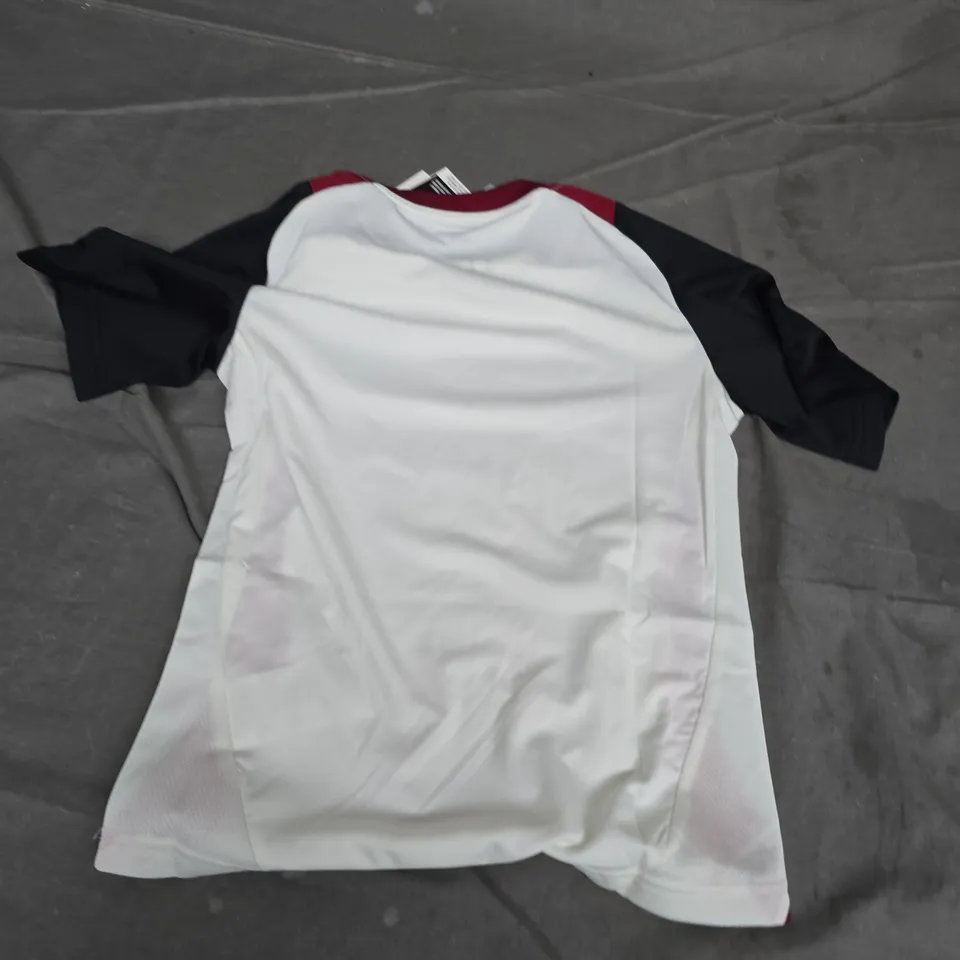 MANCHESTER UNITED FC KIDS FOOTBALL SHIRT – WHITE HOME JERSEY, ADIDAS, TEZOS SPONSOR (UK 7-8)