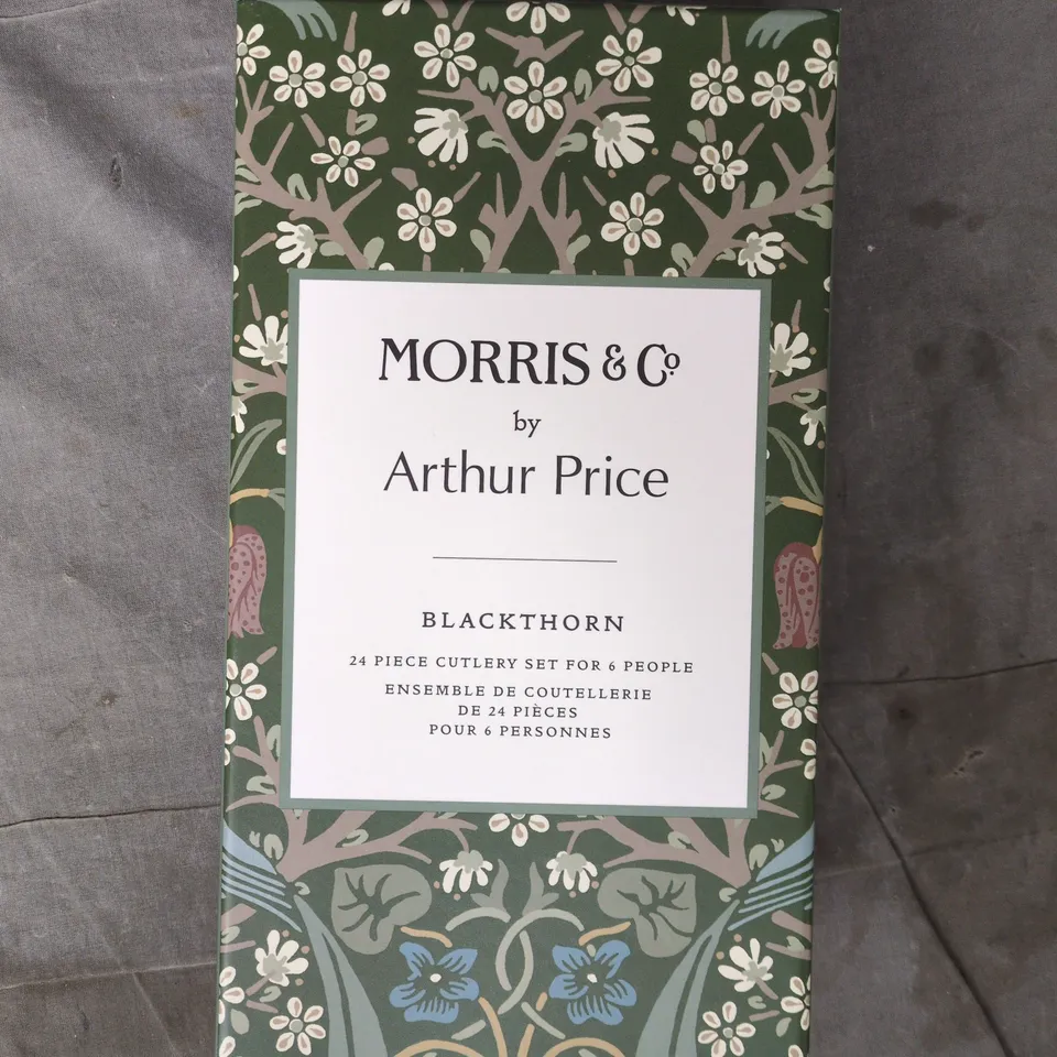 MORRIS & CO BY ARTHUR PRICE BLACKTHORN 24-PIECE CUTLERY SET FOR 6 PEOPLE