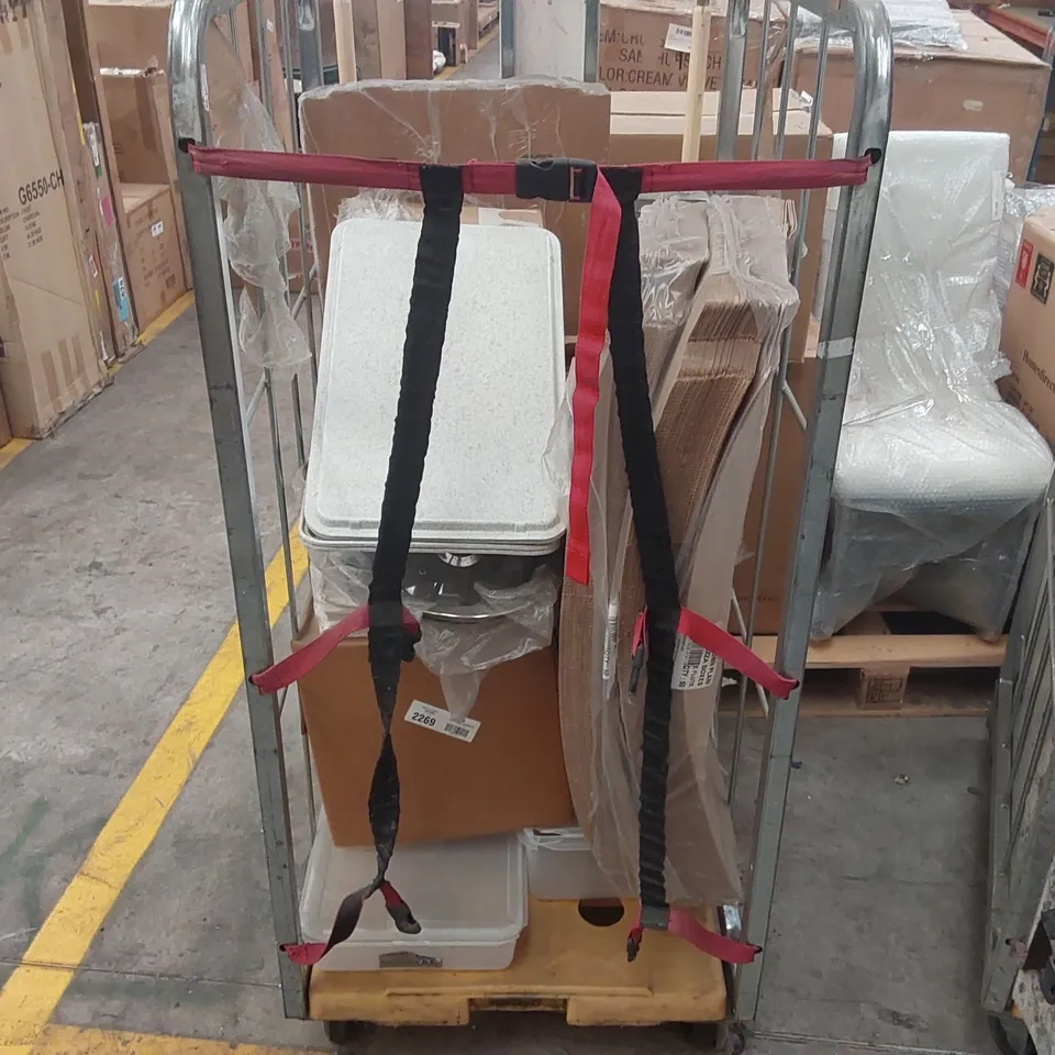 CAGE CONTAINING ASSORTED ITEMS INCLUDING CATERING EQUIPMENT ECT // CAGE NOT INCLUDED 