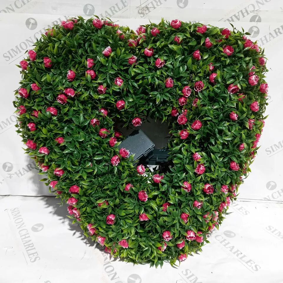 GARDEN REFLECTION DECORATIVE PRE LIT HEART WREATH