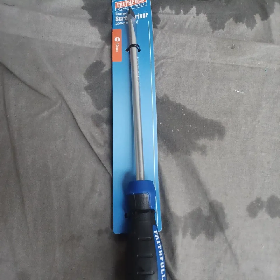 FAITHFULL FLARED SCREWDRIVER 200MM (8IN) – BLUE/BLACK ERGONOMIC HANDLE