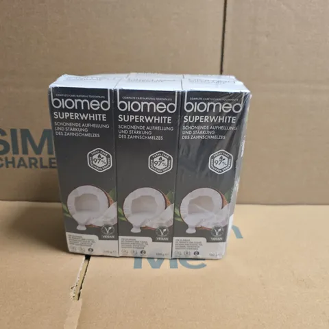 SEALED 6-PACK OF BIOMED SUPERWHITE 100G TOOTHPASTES