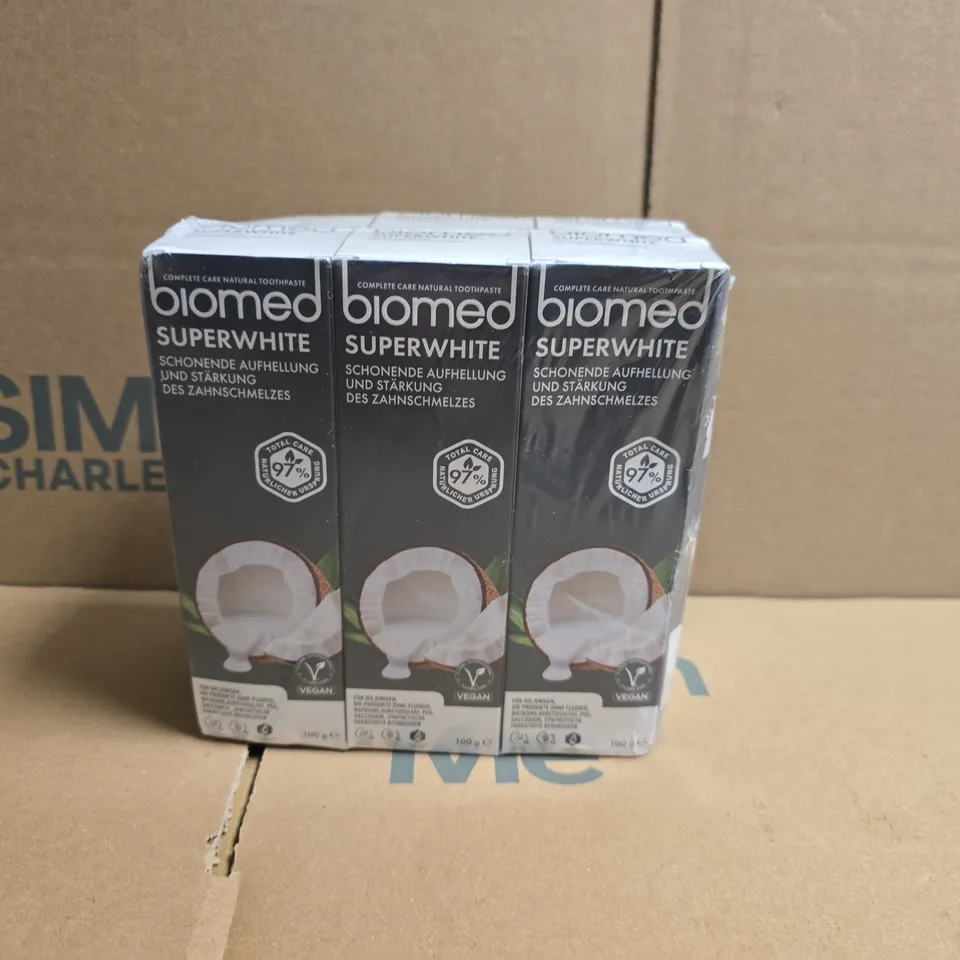 SEALED 6-PACK OF BIOMED SUPERWHITE 100G TOOTHPASTES