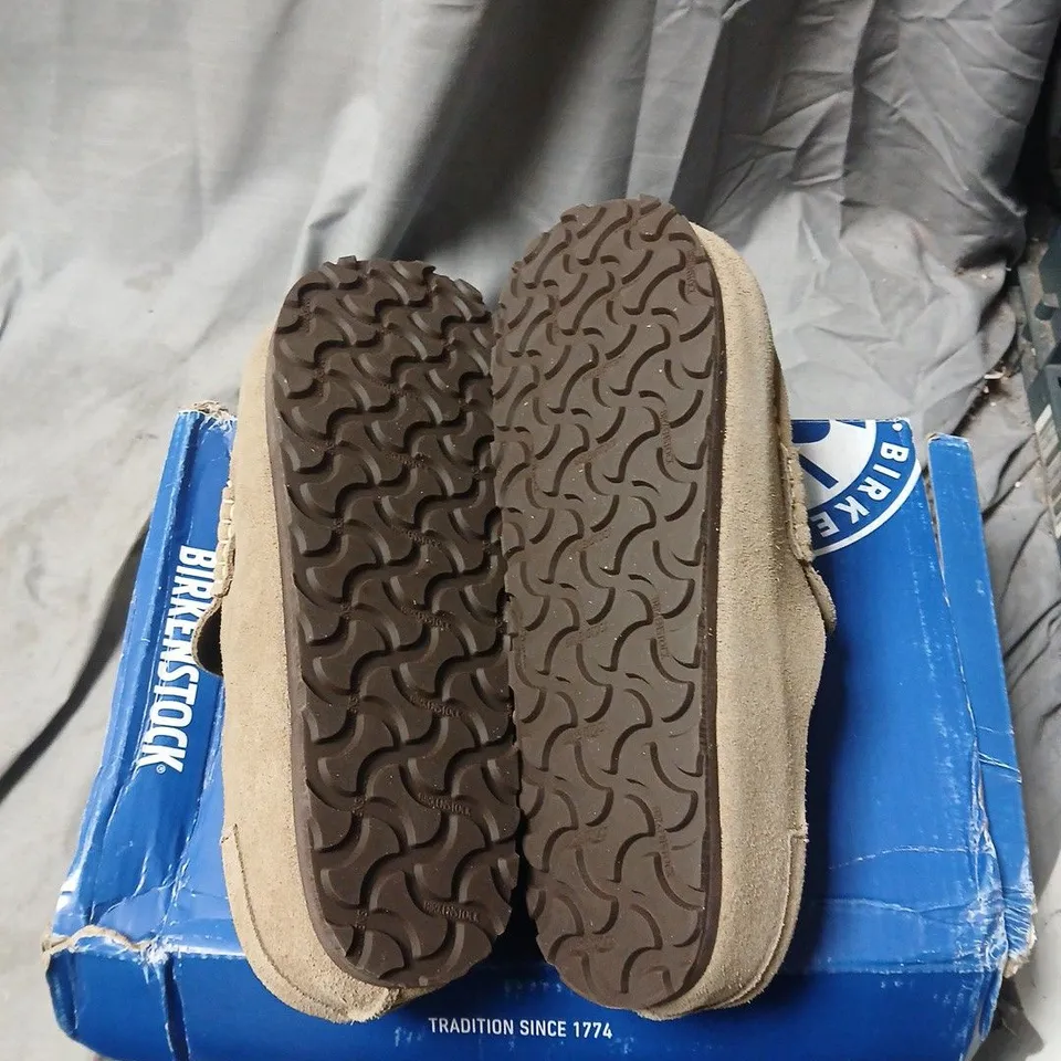 BIRKENSTOCK NAPLES TAUPE SUEDE SANDALS – UK 6 (EU 40)