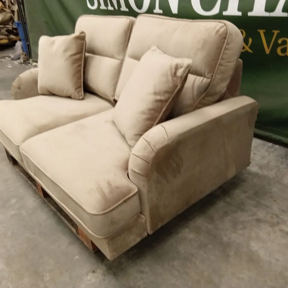 VICTORIA 2 SEATER FABRIC SOFA - MINK RRP £569