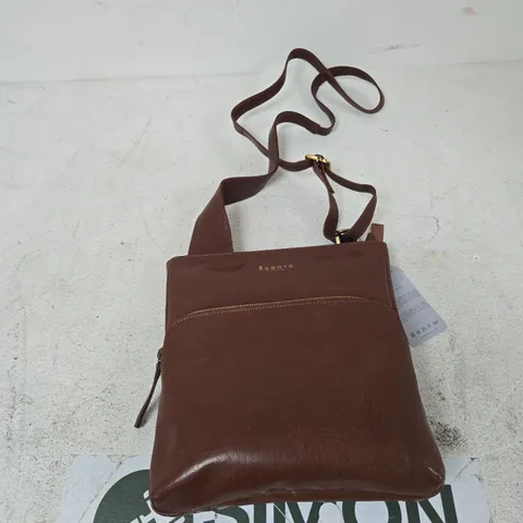 ASSOTS LONDON CANARY BROWN VINTAGE LEATHER CROSSBODY BAG