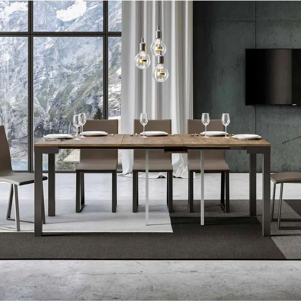 BOXED EXTENDING CONSOLE TABLE EVERYDAY SMALL EVOLUTION WITH ANTHRACITE STRUCTURE (3 BOXES)