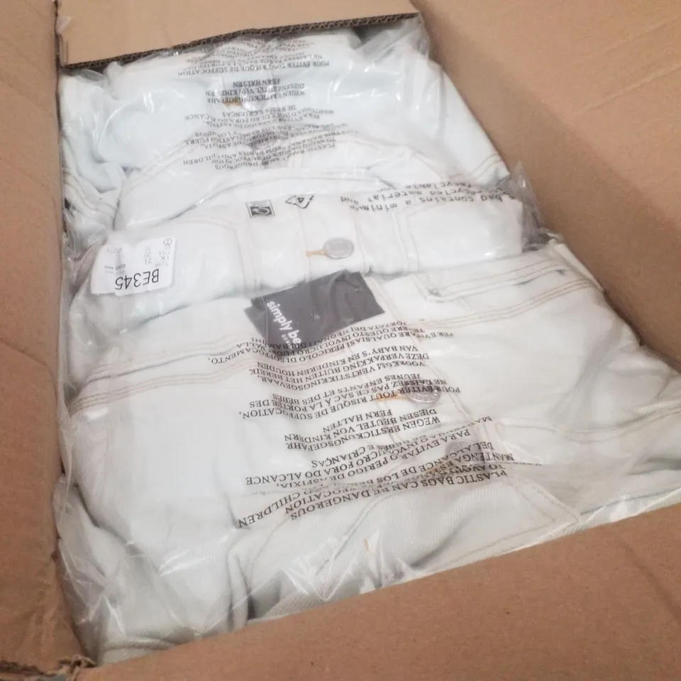 BOX CONTAINING APPROXIMATELY 12 BRAND NEW SIMPLY BE BLEACH WASH DENIM PLAYSUITS - SIZE 24