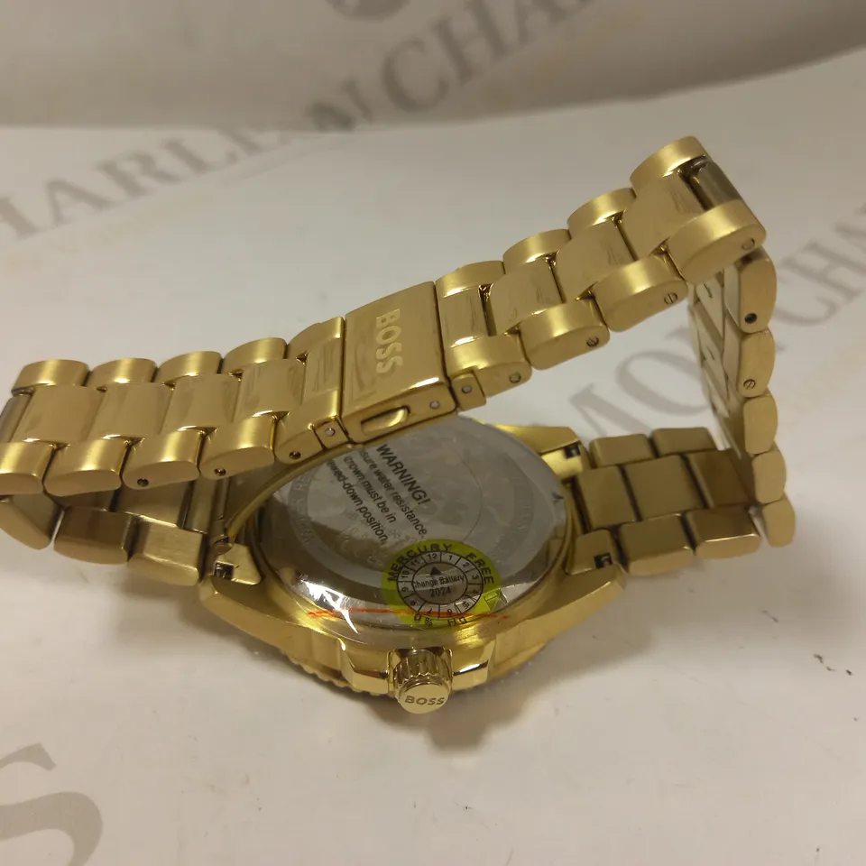 HUGO BOSS ACE MENS WATCH - GOLD, ONE SIZE RRP £299